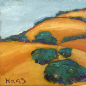 Modern Landscape Mount Diablo Gold - Plein Air Oil Painting