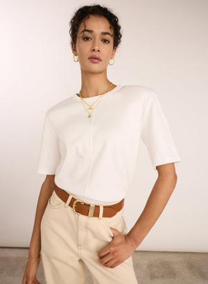 Adeline Organic Shoulder Pad Top - UK 10 | EU 36 | US 06 / Pure White