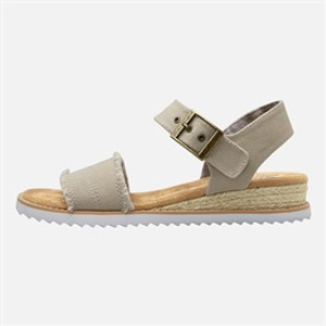 SKECHERS Womens Desert Kiss Adobe Princess Ankle Strap Sandals Light Taupe