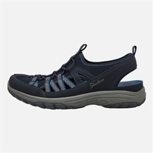 SKECHERS Womens Reggae Fest 2.0 What A View Sandals Navy Mesh/Duraback/Grey Trim