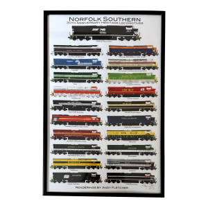 Norfolk and Southern Locomotive Original Poster, Framed