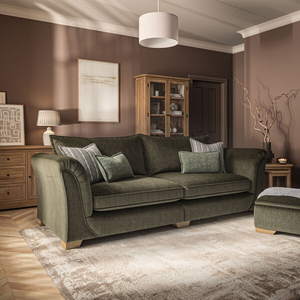 Milldale 4 Seater Sofa in Garda Seaweed Fabric with Earth Scatters