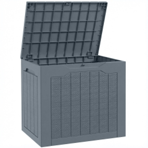Outsunny 97L Plastic Garden Storage Box, Outdoor Storage Box with Handles, Waterproof Outdoor Storage Container, Light Grey
