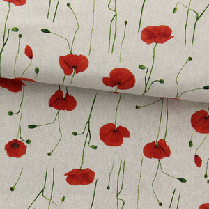 Toile de coton canvas premium - Coquelicots