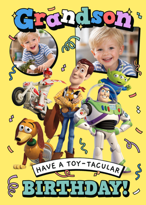 Toy Story Grandson Have A Toy-Tacular Birthday Photo Upload Card