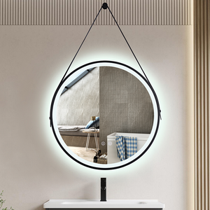 Cook & King 600mm Round Dimmable LED Mirror - Black Frame