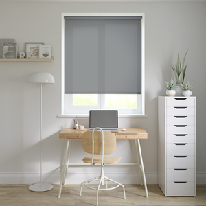 No Drill Windsor Smoke Grey Roller Blinds: 1175mm x 1010mm Recess