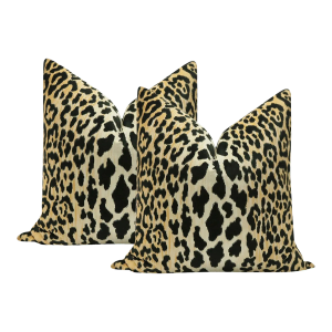 20" Leopard Velvet Pillows - a Pair