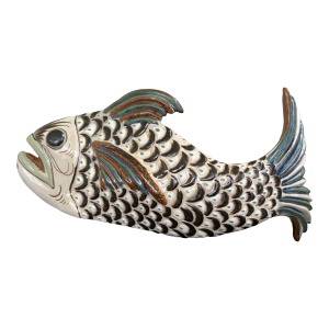 1970s Ken Edwards Handpainted Tonala Mexico Pottery Stoneware Large Fish