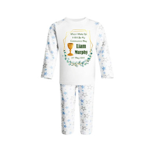 Personalised Star Gold Leaf Communion Boy Pyjamas