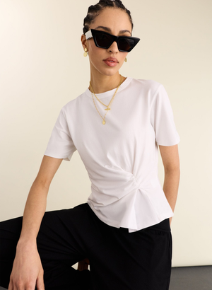 Lois Organic Draped Top - UK 14 | EU 40 | US 10 / Pure White