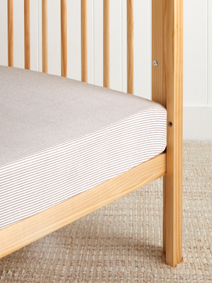 Pinnacle Flannel Cot Fitted Sheet in Cocoa Stripe