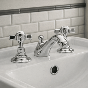 Balterley Hanchurch Traditional 3 Tap Hole Basin Tap - Chrome or Brushed Brass