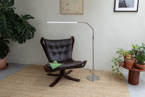 Slimline 4 Floor Lamp - Brushed Steel