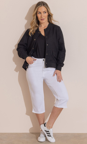 Cropped Stretch Jeans - White