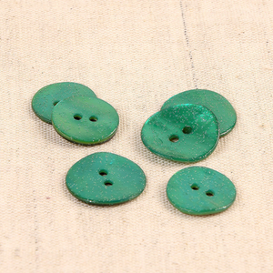 Bouton nacre glitter - Vert normandie