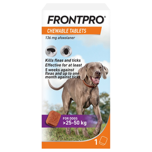 FRONTPRO Chewable Tablets Flea and Tick Treatment for Dogs 25 - 50kg)