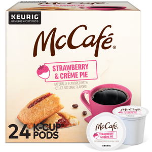 McCafé Strawberry & Crème Pie, Light Roast Flavored Coffee, Single Serve Keurig® K-Cup Pods, Limited Edition, 24-Count