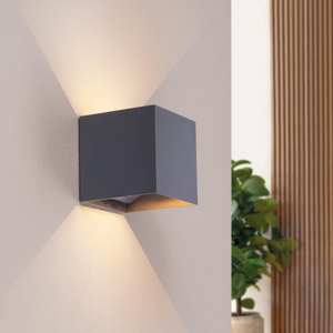 LED Wandleuchte USB Aufladbar Anthrazit – Kabellos – 4400 mAh Akku – Für den Innen- und Außenbereich geeignet - LUX Sensor