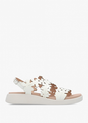 MAR 51 Off White Patent Leather Floral Sandals
