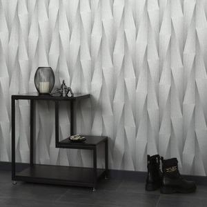 Erismann Shift Geometric Light Grey Metallic Wallpaper - 10526-31