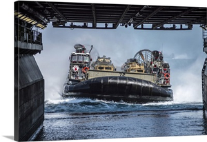 Landing Craft Air Cushion Approaches The Well Deck Of USS Makin Island