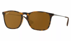 Ray-Ban RB4187 Chris Prescription Sunglasses - Tortoise &amp; Gunmetal, Ray-Ban Brown B-15 Polarised Rx