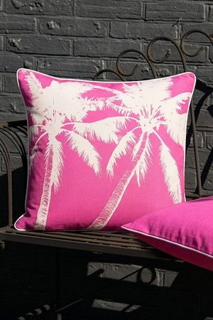 Pink Palm Tree Outdoor Cushion