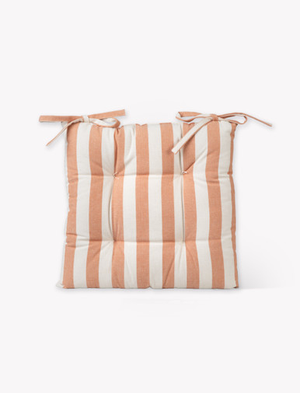 Harlton Seat Pad Wide Stripe - Cotton, Terracotta