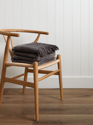 Winslow Woollen Blanket in Charcoal Natural