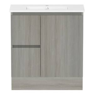 Ascot Floor or Wall Mount Slim Vanity 765mm 2 Drawer LH 1 Door Palomera Oak [299636]