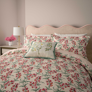 Sweet Tendrils Duvet Cover SET, Green/Pink