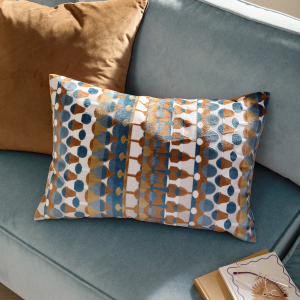 Metro Abstract 40x60cm Feather Cushion - Ginger
