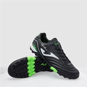 Joma Mens Aguila 25 TF Astro Turf Football Boots Black/Fluoro Green