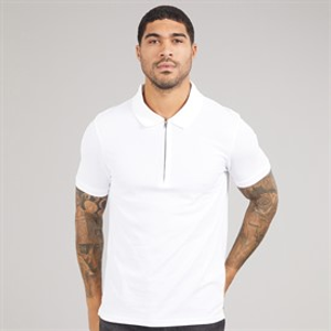 Lyle And Scott Vintage Mens Ottoman Half Zip Polo Shirt White