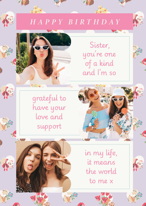 Cath Kidston Sister Photo Upload Happy Birthday Card