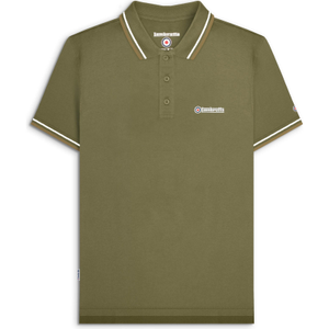 Lambretta Mens Twin Tipped Cotton Polo Shirt - XL / Khaki (Silver/Cashew)