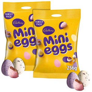 Cadbury Mini Eggs Family Size Bag 256g (Bundle of 2)