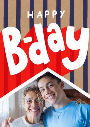 Happy B-Day Photo Upload Birthday Card