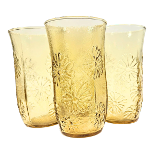 Sunny Yellow Flower Tumblers- Set of Four