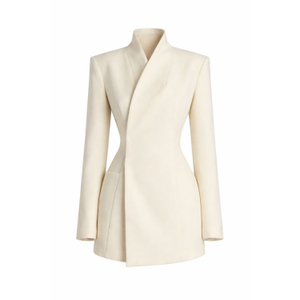 Tess Structured Woven Blazer Dress Cream (S)