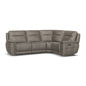 Dalton Left Hand Corner Electric Recliner Sofa in Marble Mink Fabric