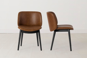 Dining Chair 04  in Black, Qty 2 - Leather Maple