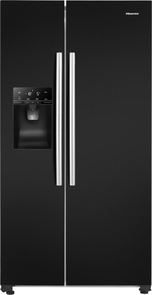 Hisense RS694N4IBE Freestanding Side by Side Plumbed Ice and Water - Black 