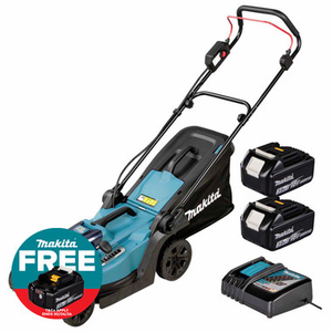 Makita DLM330Z 330mm 18V LXT Cordless Lawn Mower with 2x 3.0Ah Batteries and Charger