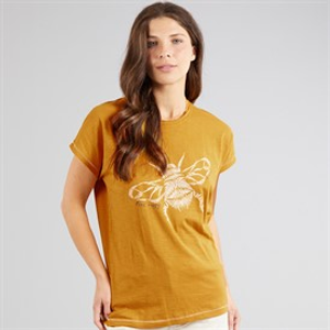 Weird Fish Womens Bee Happy T-Shirt Deep Amber