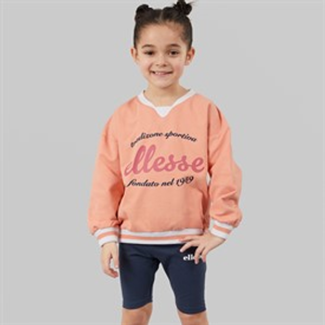 Ellesse Girls Livia Sweatshirt And Shorts Set Pink 814