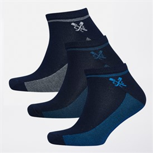 Crew Clothing Mens Three Pack Bamboo Trainer Liners Navy/Blues