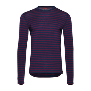 Mens Merino 180 Long Sleeve Crew (Navy/Wine)