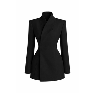 Tess Structure Woven Blazer Dress Black (XS)